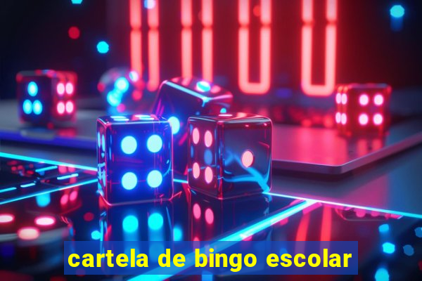 cartela de bingo escolar