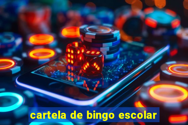 cartela de bingo escolar