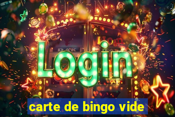 carte de bingo vide