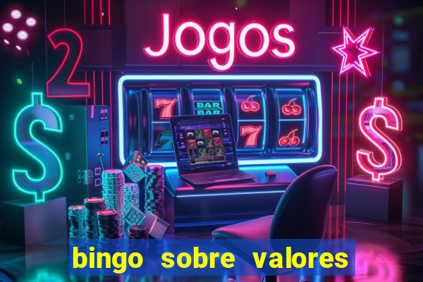 bingo sobre valores para imprimir