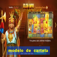 modelo de cartela de bingo em branco