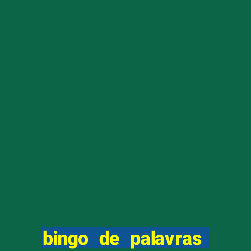 bingo de palavras para o 4 ano