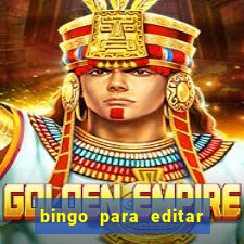 bingo para editar e imprimir