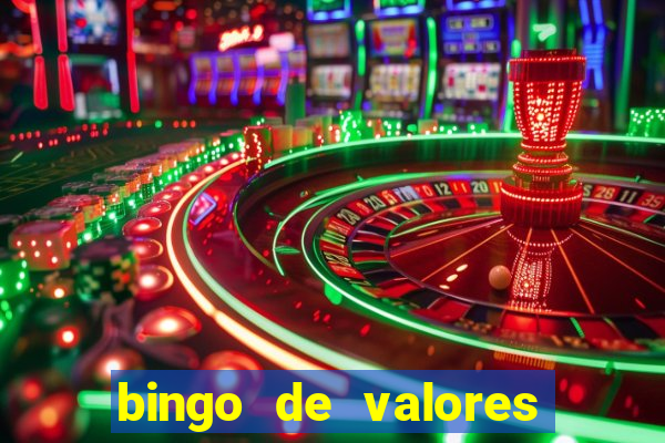 bingo de valores para imprimir