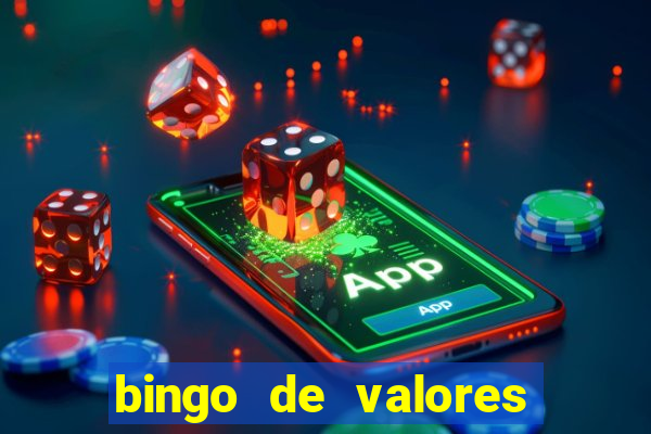 bingo de valores para imprimir