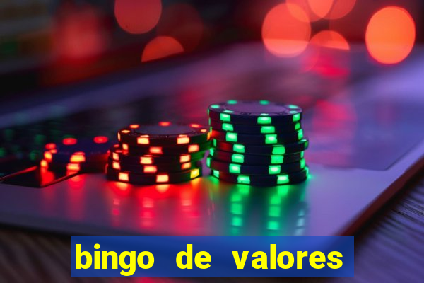 bingo de valores para imprimir