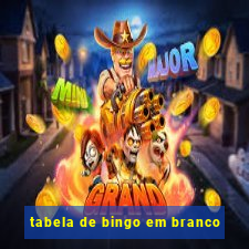 tabela de bingo em branco