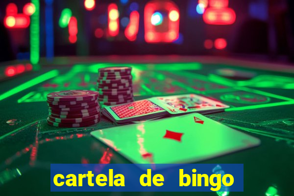 cartela de bingo de letras