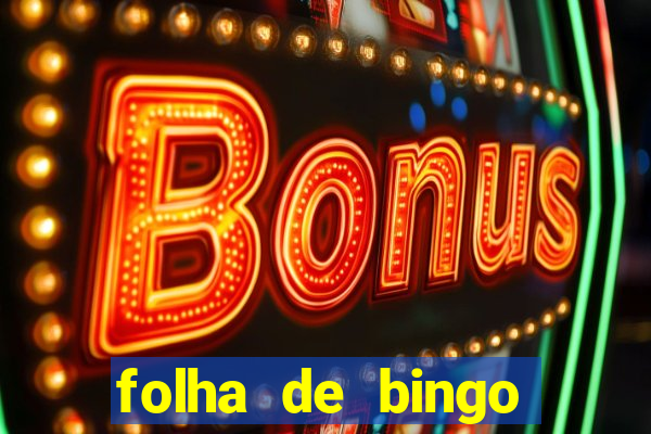 folha de bingo para imprimir